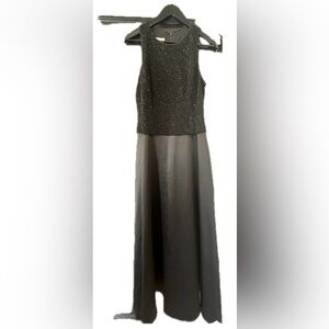 Patra Black Maxi Dress with Sparkling Bodice